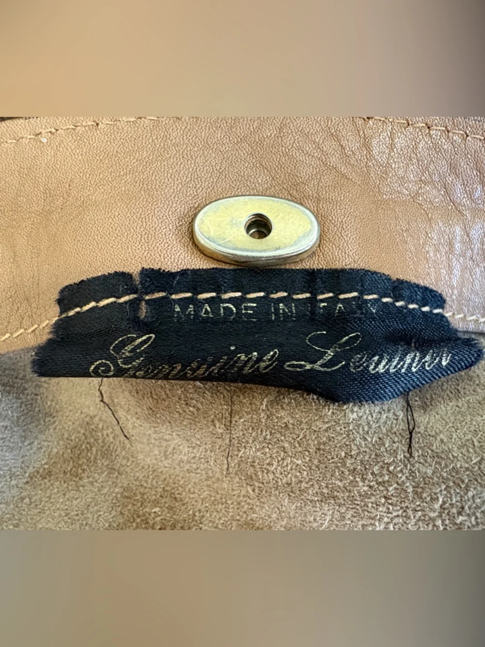 Brown Suede Shoulder Bag with Leather Trim - Picture 3 of 9